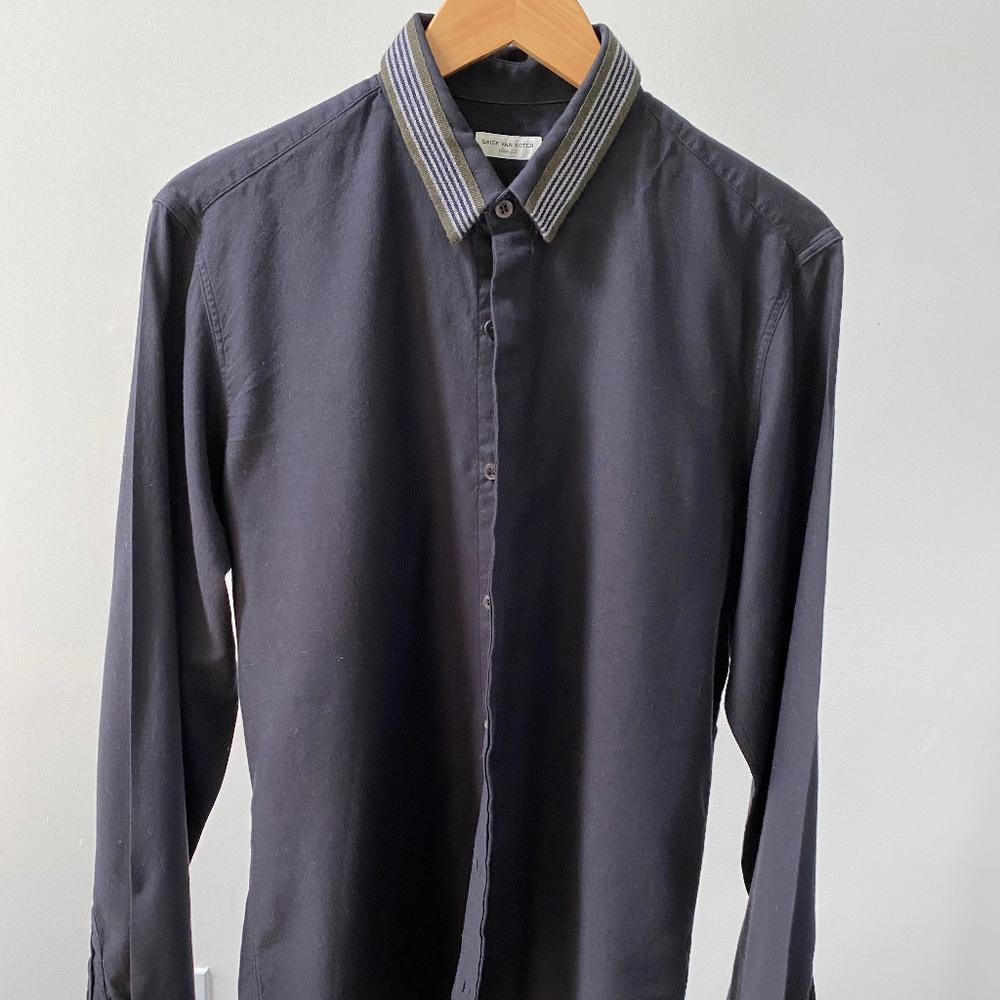 Dries Van Noten Casual Shirt with Knit Collar